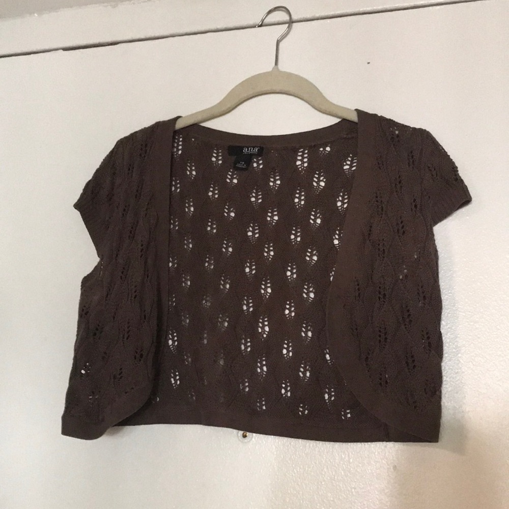 Brown knit shrug